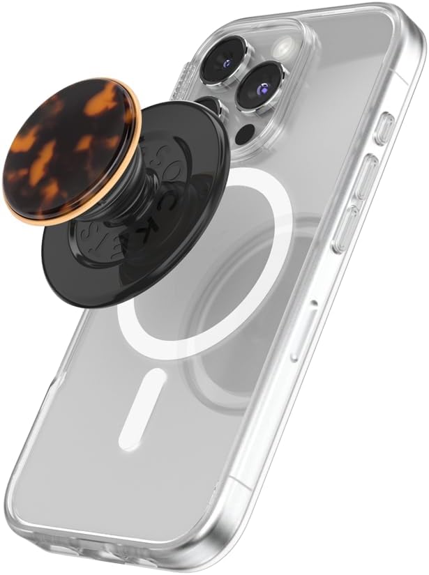 PopSockets Phone Grip for MagSafe, Magnetic Holder, Phone Stand, Tortoise Shell - Tortoise