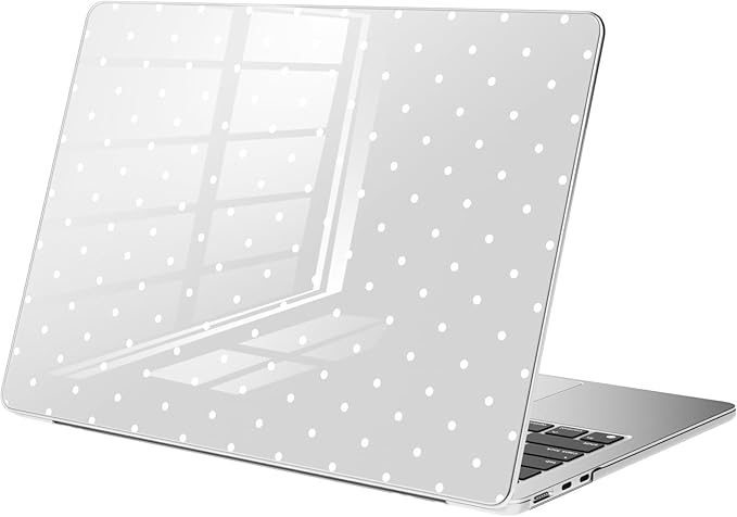 Compatible with MacBook Pro 16 inch Case M5 M4 M3 M2 M1 Pro/Max 2026-2021 A3429 A3428 A3403 A3186 A2991 A2780 A2485, Cute White Polka Dot Protective Hard Shell Clear Cover