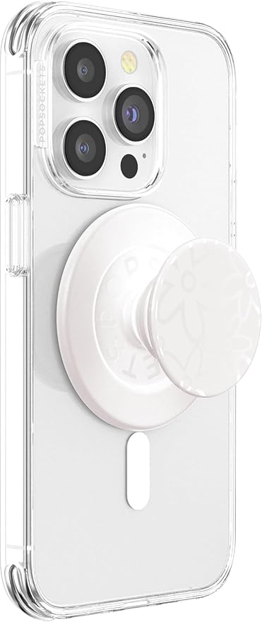 PopSockets Phone Grip for MagSafe, Magnetic Holder, Phone Stand, White - Horchata