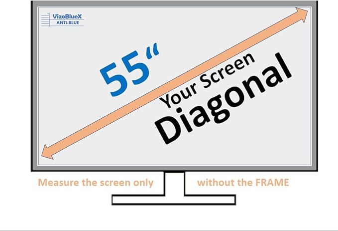 VizoBlueX 55 inch Blue Light and Damage TV Screen Protector. Protection Shield & Anti-Blue Light Filter Blocking UV for LCD LED 4K OLED QLED (48.4 x 28.5 inch)