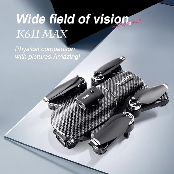 Drone with Camera 4K, 150° Adjustable Lens Foldable RC Quadcopter, Brushless Motors, Night Vision, Shock Absorbing, Obstacle Avoidance, One Key Take Off, 2 Batteries