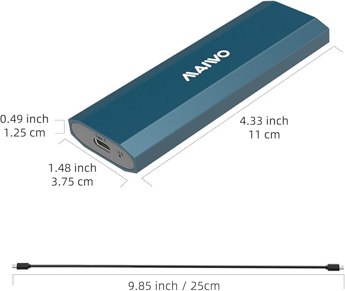 MAIWO M.2 SSD Enclosure for PCIe NVMe and NGFF SATA Solid State Drive, USB C 3.1 10Gbps with UASP Trim, 8TB Capacity, Tool Free M.2 to USB Adapter Case Reader