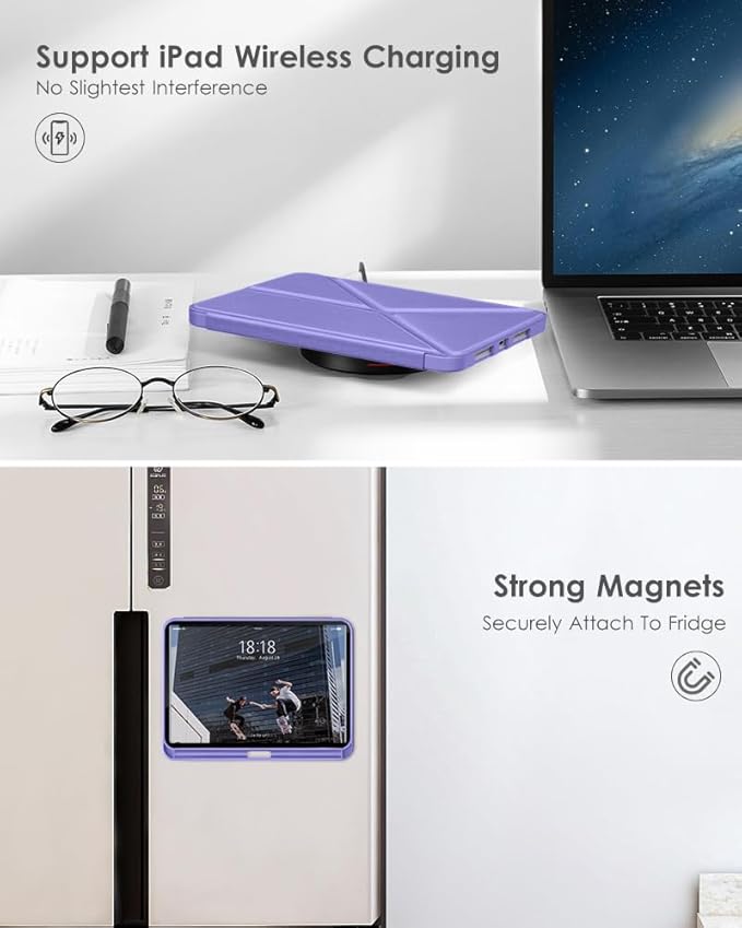 DTTO Case for iPad mini 7 (A17 Pro) 2024 / iPad mini 6 2021 8.3 inch with Pencil Holder, Multi-Angle Magnetic Standing Cover for iPad mini 7th/6th Generation [Auto Wake/Sleep], Purple