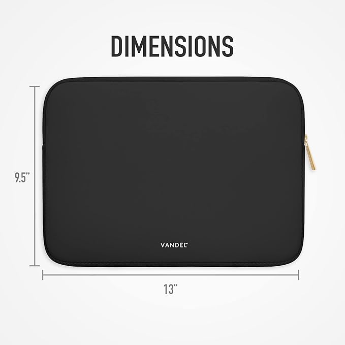 Vandel MacBook Air 13 inch Laptop Sleeve, Fits 13-13.3 inch Laptops: Neoprene MacBook Air & Pro Case, Chromebook, HP Soft Cover | Thin Computer Carrying Bag, Black Mac (M1 & M2) Pouch