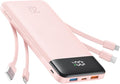 charmast 20000mAh Portable Charger with Built in Cables, 22.5W Travel Power Bank Fast Charging, USB C Cell Phone Battery Pack for iPhone 17/16/15/14/13/12 Series, iPad, Samsung, Android, Tablet
