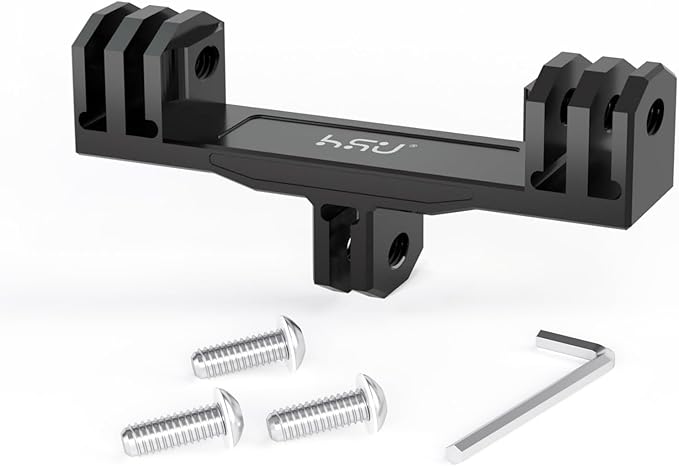 HSU Aluminum Dual Twin Mount Adapter for GoPro Hero 13/12/11/10/9/8/7/6/5/4 DJI Osmo Action AKASO Campark and Other Action Cameras