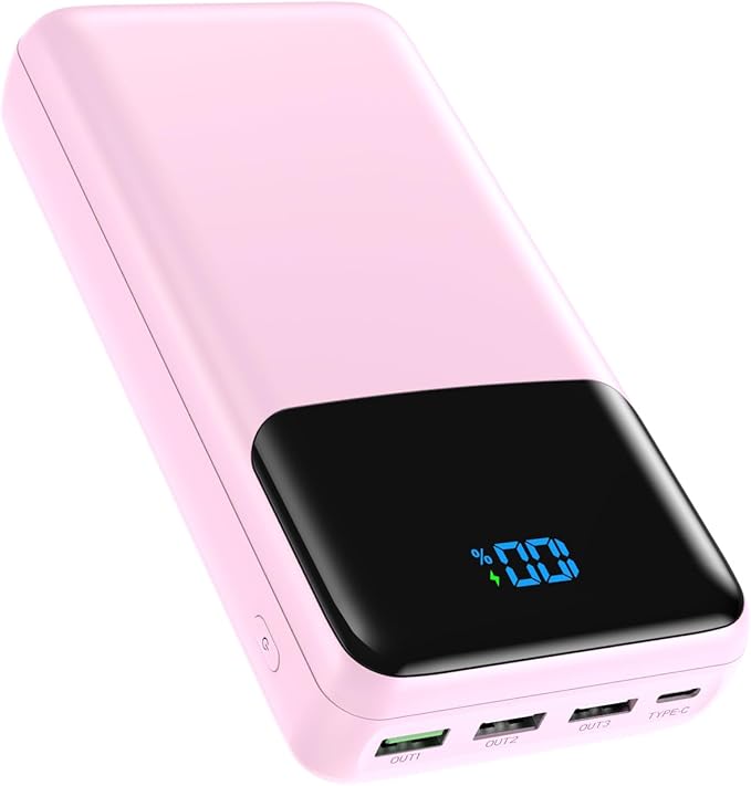 Portable Charger 50000mAh Power Bank, High Capacity External Battery Pack for Camping, USB-C PD 30W Fast Charging Portable Phone Charger for iPhone 17/16/15/14/13/12/11 Samsung Android (Pink)