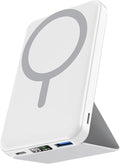 podoru for Magsafe Battery Pack, Foldable 10000mAh Magnetic Power Bank with USB-C Cable LED Display 22.5W PD Fast Charging Wireless Portable Charger for iPhone 17/16/15/14/13/12 Series-White