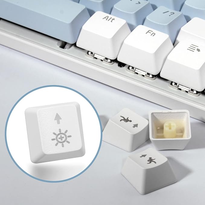 Qisan 104 Mechanical Keyboard for Gaming | Large Size USB White Backlit Gaming Keyboard Wired | US Layout Blue Switches Hot Swappable Mechanical Clicky Keyboards Compatible with PC & Laptop