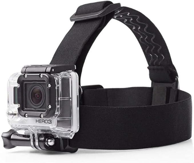 Reflex Camera Head Mount Compatible with GoPro Hero 13/12/11/10/9/8/7/6/5/4/3 & DJI Osmo Action Cameras. Adjustable Head Strap - Perfect GoPro Head Mount