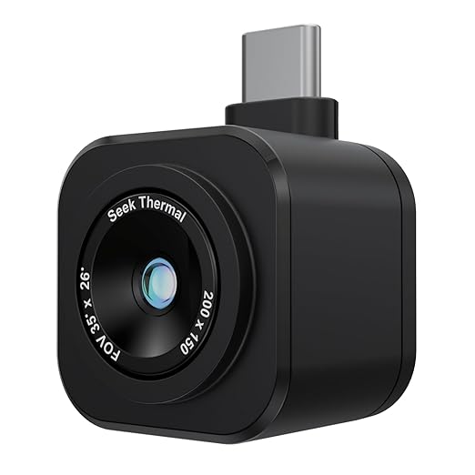 Seek Thermal - Nano 200 Thermal Camera for Apple iOS with USB-C Connector, iPhone Thermal Camera, High Resolution 200 X 150 Thermal Imager, 25hz Imaging Frame Rate, -4°F~626°F, iPhone 15 & 16