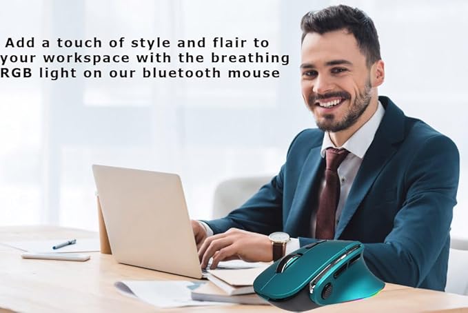 Ergonomic Mouse Large Middle Hands Dual Mode(Bluetooth+USB)Rechargeable Vertical Carpal Tunnel Bluetooth Wireless Mouse for PC/Laptop/Computer/Desktop/Tablet/ipad/Macbook Air/Pro Office Work Gift