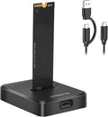 ELUTENG M.2 NVMe & SATA to USB C Docking Station Dual Protocol M.2 to USB C Adapter 10Gbps External SSD Enclosure for M Key, B+M Key Support 2280 2260 2242 2230 SSDs with 2in1 Cable