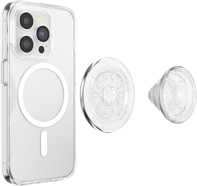 PopSockets Phone Grip for MagSafe, Magnetic Holder, Phone Stand, Clear - Doily Life