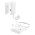 TROND Flat Outlet Cover Extension Cord, 3 AC Widely Spaced with 2 USB C Charger, 5FT Plug Concealer Power Strip, Wall Mount Behind TV, Hidden Under in-Drawer Desk Cabinet Vanity Counter