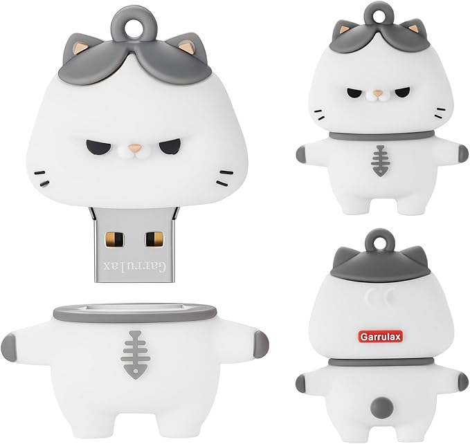 USB Flash Drives, 16GB/32GB/64GB/128GB Silicone USB2.0 High Speed Thumb Memory Stick Pen Date Storage Pendrive U Disk (Cat, 128GB)