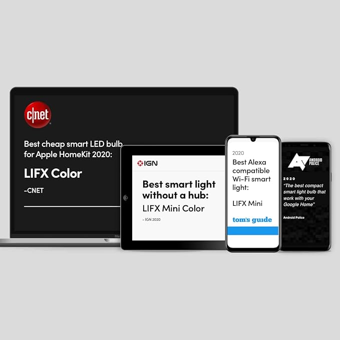 LIFX Color, 1100 lumens BR30 E26, Wi-Fi Smart LED Light Bulb, Billions of Colors And Whites, No bridge Required, Compatible With Alexa, Hey Google, HomeKit And Siri, Multicolor (1-Pack)