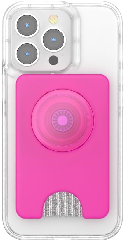 PopSockets Phone Wallet for MagSafe, Phone Card Holder with Grip, Pink - Magenta