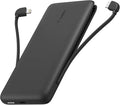 Belkin Portable Charger Power Bank for iPhone/Android (10,000mAh), 23W Battery Pack with Integrated USB-C, Lightning Cables, Pass-Through Capability, Charge 2 Devices at Once, Phone Charger Power Bank