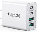 USB C Wall Charger, 40W 4-Port USB C Charger Block, Fast Charging Block Dual Port PD+QC Wall Plug Multiport Type C for iPhone 14/13/12/11/Pro Max/XS/XR/8/7, iPad, Samsung Phone, Tablet