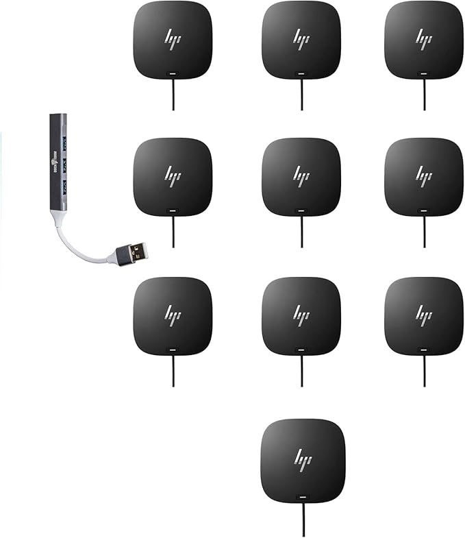 HP USB-C Essential Dock G5 Multiport Docking Station with USB-C, HDMI, Ethernet, DisplayPort, Includes Dockztorm USB Port Expander 10-Pack