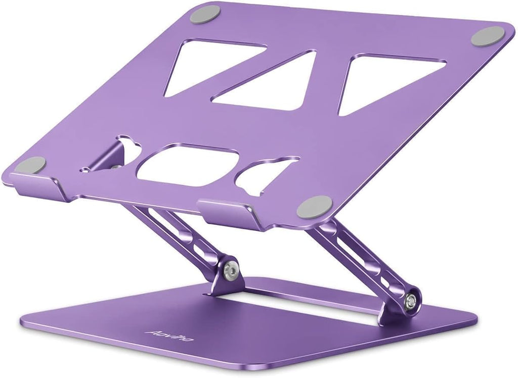 Aoviho Adjustable Laptop Stand for Desk,Portable Laptop Stand Holder and Riser,Foldable Aluminum Notebook Computer Stands for MacBook Air Pro HP Lenovo Dell Samsung Chromebook, 10-15.6 inch, Purple