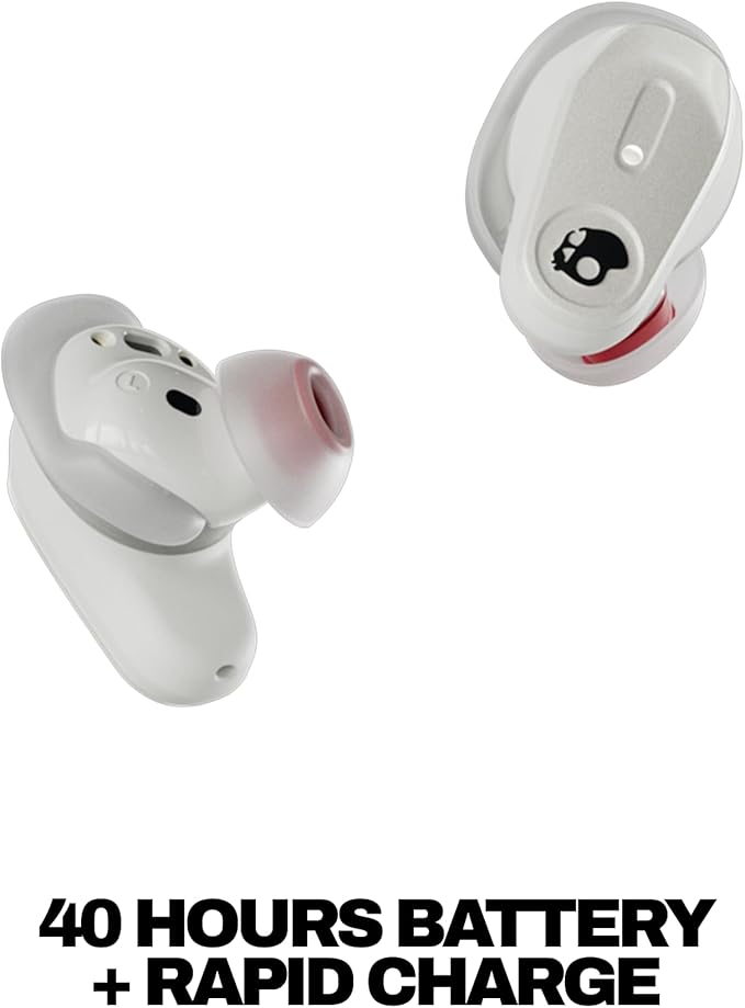 Skullcandy Method 360 ANC Wireless Earbuds, Sound by Bose, Bluetooth Headphones, Premium Noise Cancelling, Up to 40 Hrs Battery, Sweat and Water Resistant, Microphone for iPhone Android - Bone