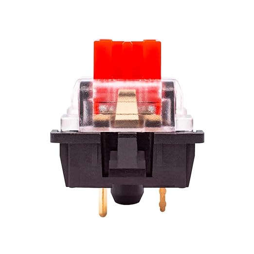OUTEMU Red Switches, 3-pin Linear 45g Force Dustproof Hot-Swappable - Cherry MX Equivalent Switches for Mechanical Keyboard-Pack 65