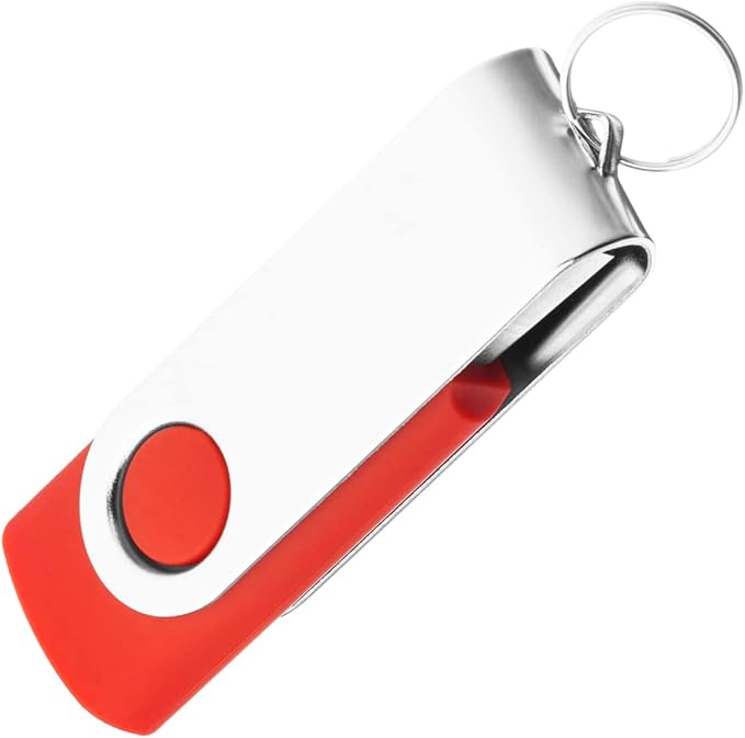 1GB USB Flash Drive 1PCS, EASTBULL USB 2.0 Thumb Drive Swivel USB Stick Memory Stick Metal Thumb Drive (Red)