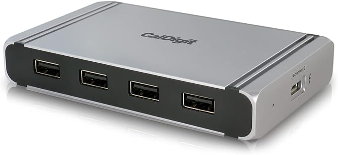 CalDigit Thunderbolt 4 Element Hub - Universal Multi-Port Hub, 4X Thunderbolt 4/USB4 Ports, 4X USB 3.2 Gen2 10Gb/s Ports, Up to Single 8K or Dual 4K 60Hz Displays, 60W Charging with 0.8m Cable