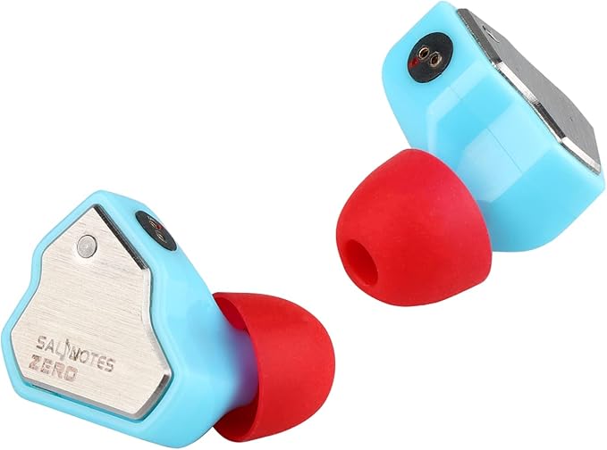 Linsoul 7Hz Salnotes Zero HiFi 10mm Dynamic Driver in-Ear Earphone IEM with Metal Composite Diaphragm Stainless Steel Faceplate Detachable 2Pin OFC Cable (Blue, with Mic, Type C)