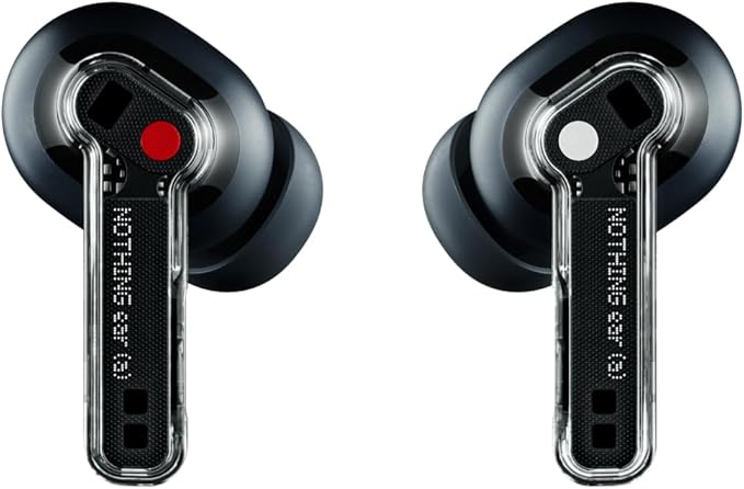 Nothing Ear (a) Wireless Earbuds, 45dB Hybrid Noise Cancelling Earbuds, Hi-Res Audio, Advanced Equaliser, Dual Connect, 6 Mics, 42.5H Playtime Ear Buds Wireless Bluetooth, Black