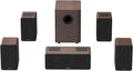 Wooden 5.1.2 Virtual Surround Sound System, 4 Surround Speakers Wired, 400W Peak Power, Sound Bars for Smart TV w/Subwoofer, 5.25'' Deep Bass, Home Theater TV System, ARC/OPT/BT/AUX (M514)