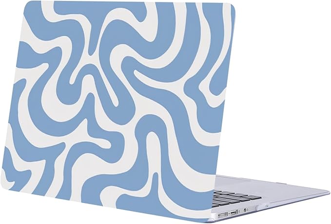 Hard Shell Compatible with MacBook Pro 16 Inch Case 2020 2019 Release Model A2141 with Touch Bar Touch ID, Plastic Protective Laptop Cover Case and Keyboard Skin, Blue Line