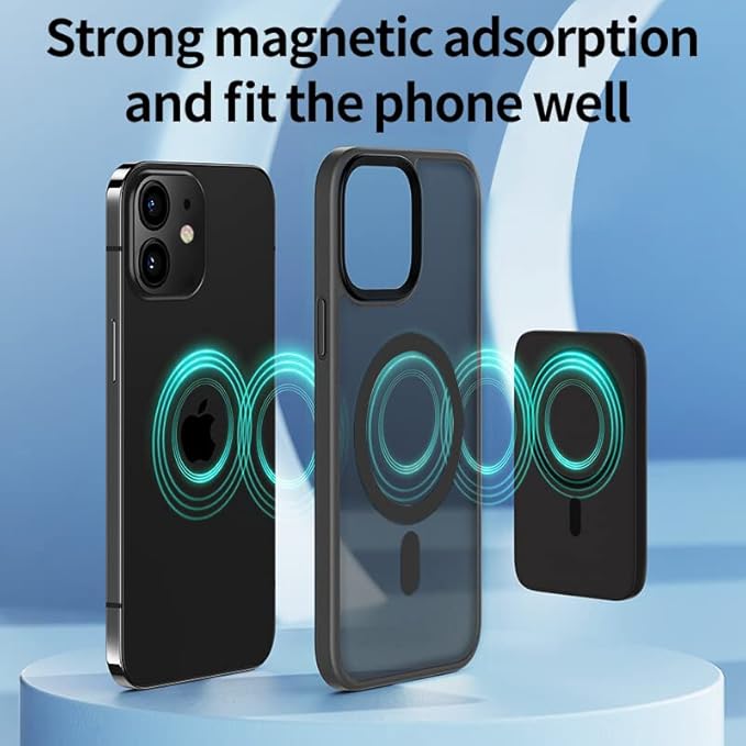 Magnetic Designed for iPhone 11 Case, [Military Grade Drop Tested] [Compatible with MagSafe] Slim Protective Translucent Matte Case for iPhone 11 Phone Case(6.1"), Frosted Black