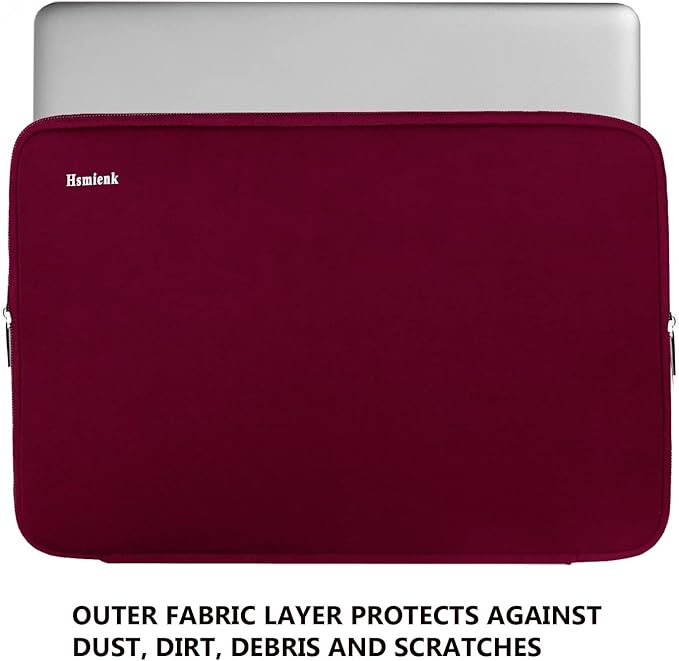 14 inch Laptop Sleeve, Upgrade Shockproof Protective Computer Cover Flip Case Briefcase Carrying Bag Compatible with 14" HP, Lenovo, Asus, Acer, Notebook, Chromebook Computer, Red