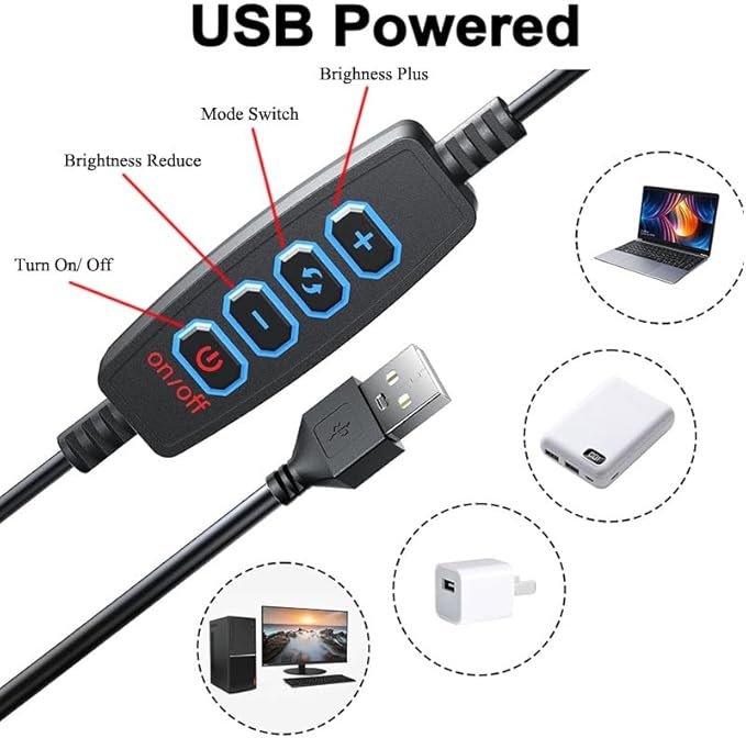 Video Conference Lighting Kit, HuaerHui LED Ring Light for Computer, Laptop, MacBook, Monitor with Clip Hot Shoes Mount, Lighting for Zoom Meetings/Remote Working/Self Broadcasting/Live Streaming