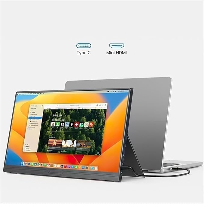Portable Laptop Monitor 15.6 Inch Portable Monitor Full HD 4K Resolution 16:9 Multi-Function Extended Screen Gaming Display
