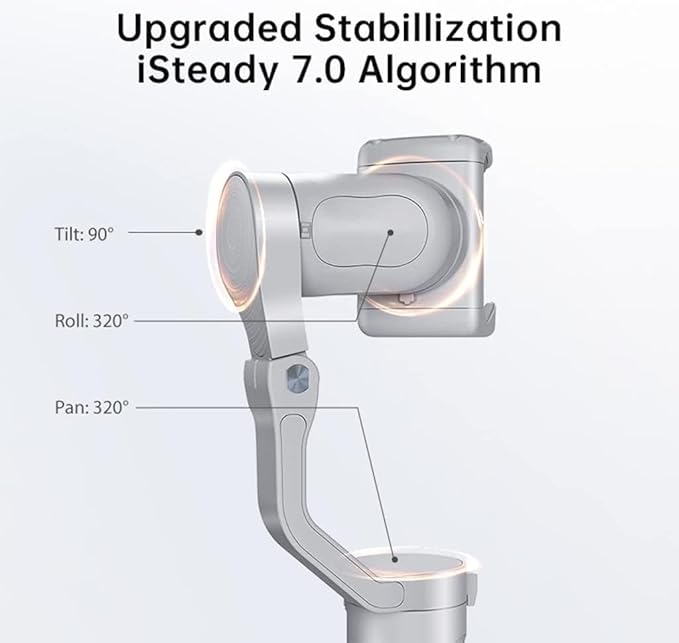 hohem iSteady XE Kit Gimbal Stabilizer for Smartphone 3-Axis Cell Phone Handheld Gimbal with Fill Light,Stabilizer for iPhone&Android Lightweight Youtuber Vlogging Live Stream