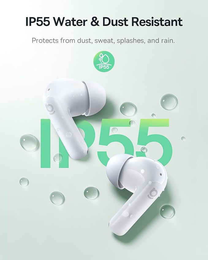 Baseus Bass BP1 NC Hybrid Active Noise Cancelling Wireless Earbuds, 12mm Super-Bass Driver, 41H Playtime, Bluetooth 6.0, IP55 Waterproof, 4-Mic AI ENC, 24 Customizable EQ
