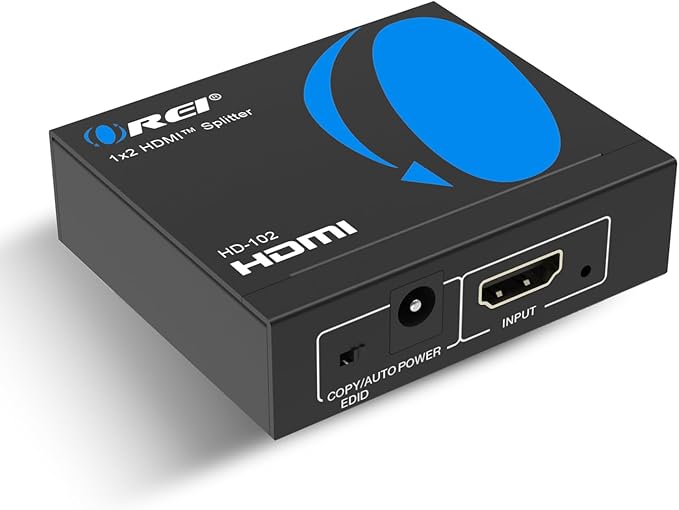 OREI HDMI Splitter 1 in 2 Out - For TV Mirror Only - Not for Multi Monitors, No HDCP bypass, USB Powered, No Adapter Included,1080P@60Hz & 4K@30Hz Resolutions – HDMI Splitter (HD-102)