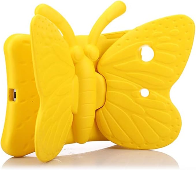 Kids Case for Apple iPad Mini 5/Mini 4/Mini 3/Mini 2/Mini 1 with kickstand Soft EVA Foam Lightweight Shockproof Stand Cover for iPad Mini 5th/4th/3rd/2nd/1st Generation 7.9", Yellow Butterfly