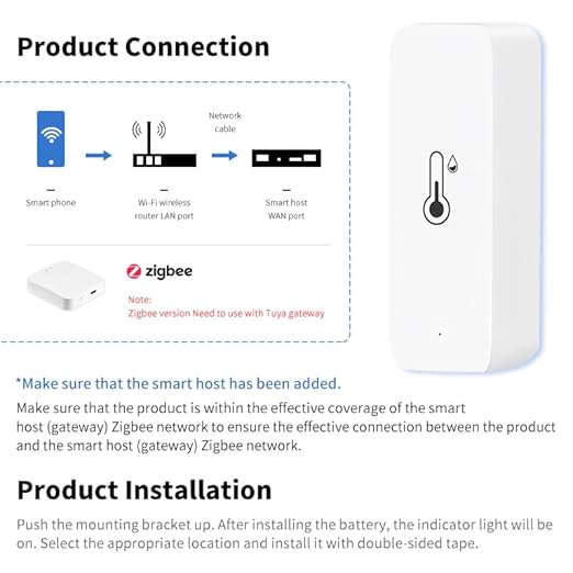 WiFi Temperature Humidity Sensor,Tuya Wireless Temperature Humidity Monitor with App Alert, High Precision Indoor Thermometer with Smart Life App, No Hub Required, Compatible with Alexa (2)