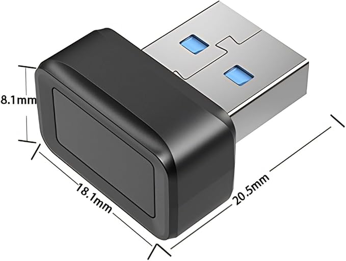 USB Fingerprint Reader, 360° Detection Mini Fingerprint Scanner 0.5s Touch Speedy Matching Portable Biometric Scanner USB Security Key for Password and File Encryption