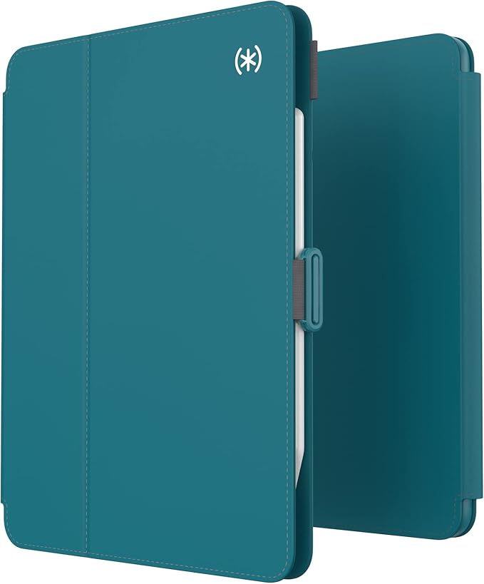 Speck Products Balance Folio Case iPad Air (2022)/ (2020), 11-inch iPad Pro, iPad Pro 11-in. (2nd Generation), iPad Pro 11-inch (2021), Deep Sea Teal/Cloudy Grey/White