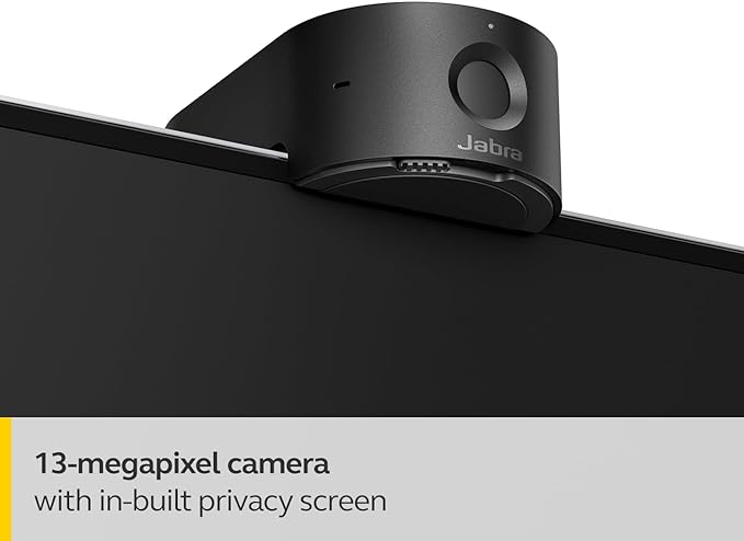 Jabra PanaCast 20 Conferencing Camera - Flexible Plug & Play Personal Video Solution Computer Webcam with AI-Powered 4K Ultra-HD, Intelligent Zoom, and Lighting Optimization - Black