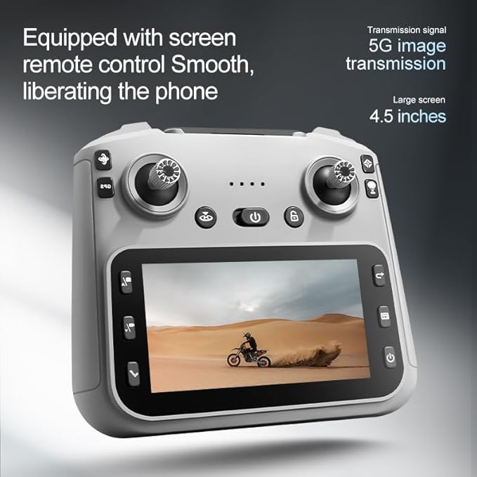 K18MAX GPS Drones with Camera for Adults 4K , 4.5" LCD remote controller, 360° obstacle avoidance, GPS-guided return-to-home, 5G Wi-Fi transmission, brushless motors, one-touch takeoff, 40 minutes of flight time— Ideal Gift & Toy for Beginners.