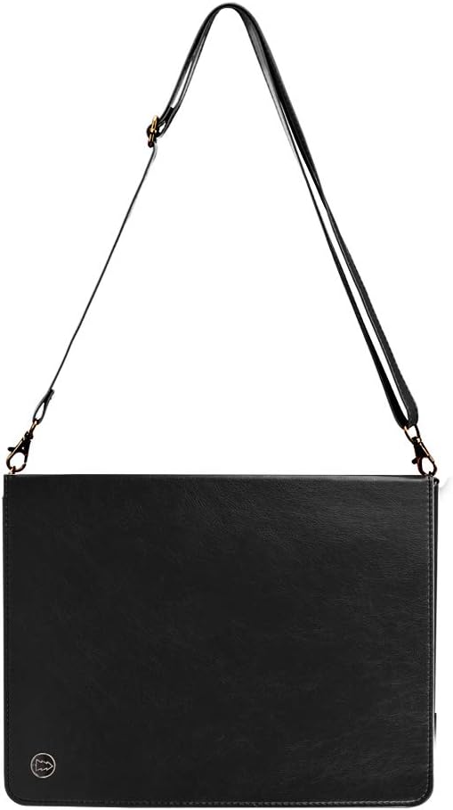 Handbag Case for iPad mini 7 2024 8.3" / Mini 6 2021, Techcircle Folio Stand PU Leather Crossbody iPad mini Cover with Hand Strap+Shoulder Strap, Multi-Card Slots Envelope Pocket Wallet Case, Black