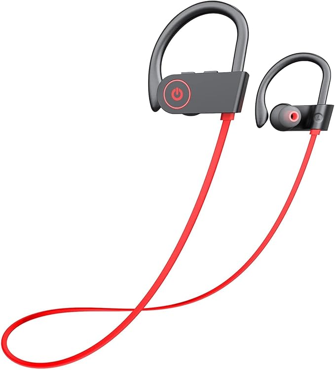 OTIUM Bluetooth Headphones,Wireless Earbuds IPX7 Waterproof Sports Earphones with Mic HD Stereo Sweatproof in-Ear Earbuds Gym Running Workout 15 Hour Battery Sound Isolation Headsets