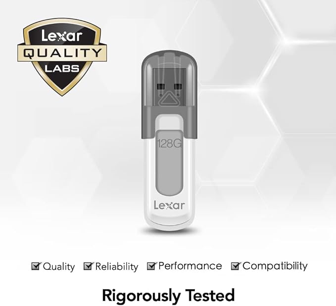 Lexar 128GB 2-Pack JumpDrive V100 USB 3.2 Gen 1 Flash Drive for Storage Expansion and Backup, Up To 100MB/s Read, Gray (LJDV100128G-B2HNU)